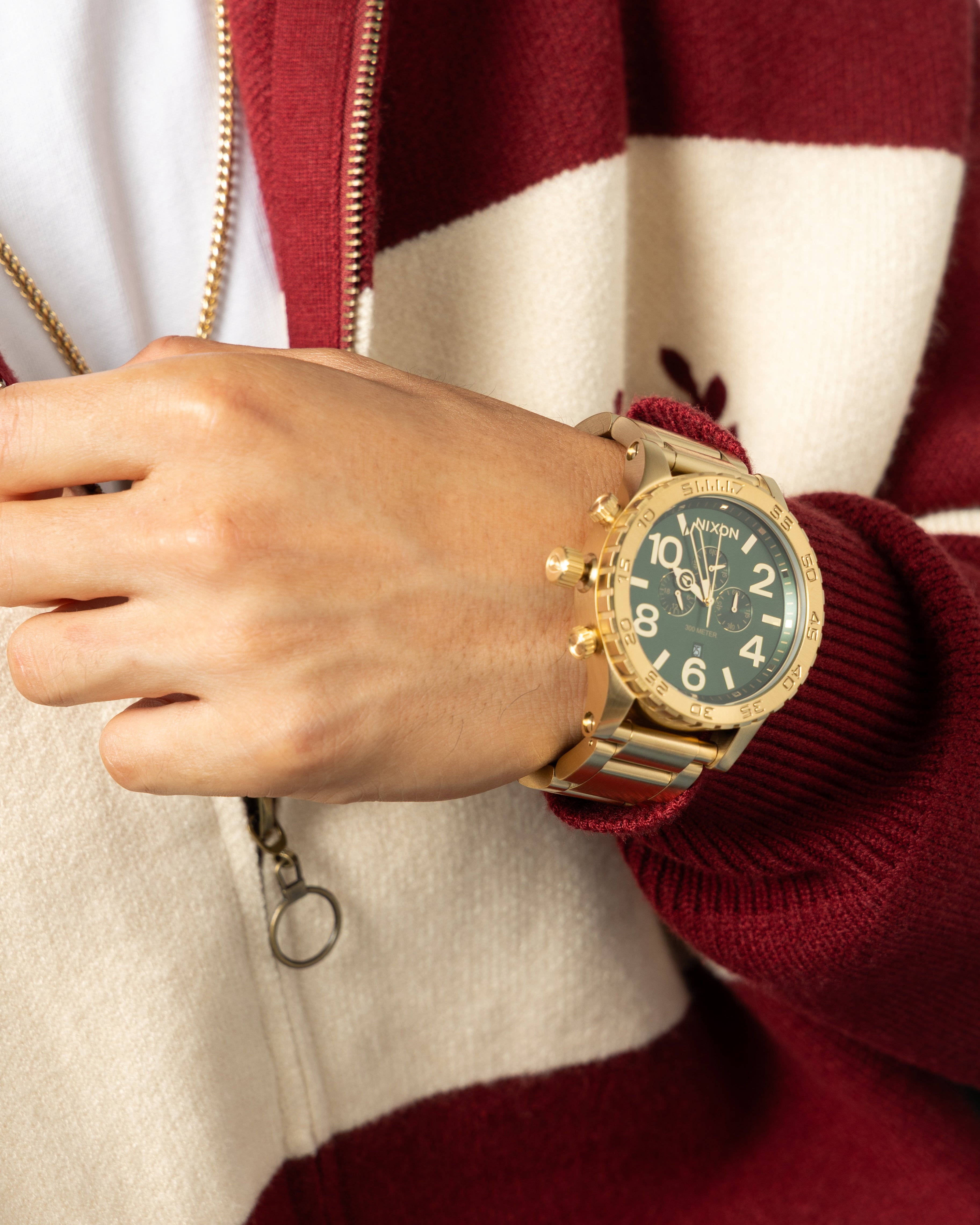 Nixon 51-30 Chrono Gold/Green | Culture Kings NZ