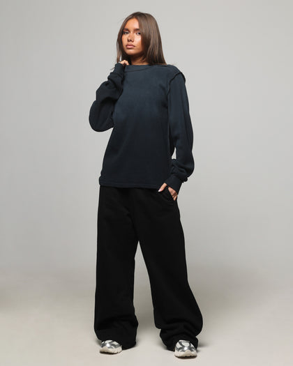 American Thrift Long Sleeve Thermal T-Shirt Washed Black