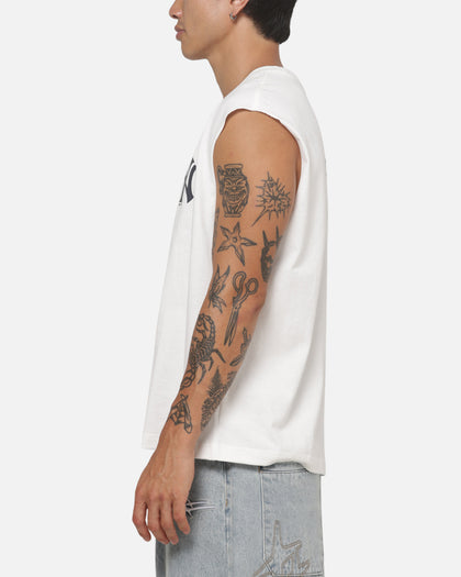 Majestic Athletic New York Yankees Blackletter Script Box Muscle T-Shirt Vintage White