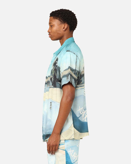 X-Large Graffiti Pool Rayon Short Sleeve Shirt Multi