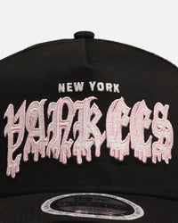 New Era New York Yankees 'Drip Glow Script' 9FORTY A-Frame Snapback Black/Pink