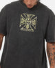West Coast Choppers Camo Cross T-Shirt Black Acidwash