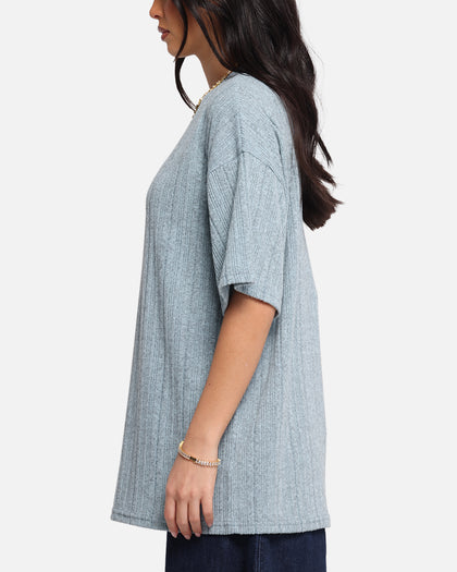XXIII Rib Knit T-Shirt Blue Marle
