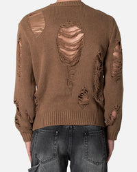 MNML Distressed Sweater Brown