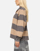 XXIII Rugby Long Sleeve Polo T-Shirt Charcoal/Tan