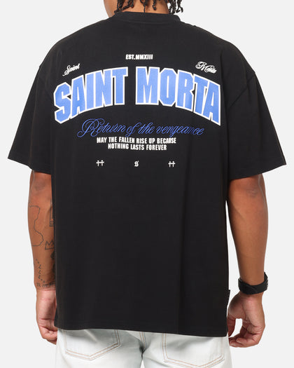 Saint Morta Rise Up Boxy T-Shirt Black Acidwash