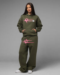 Loiter Hybrid Sweatpants Olive/Pink