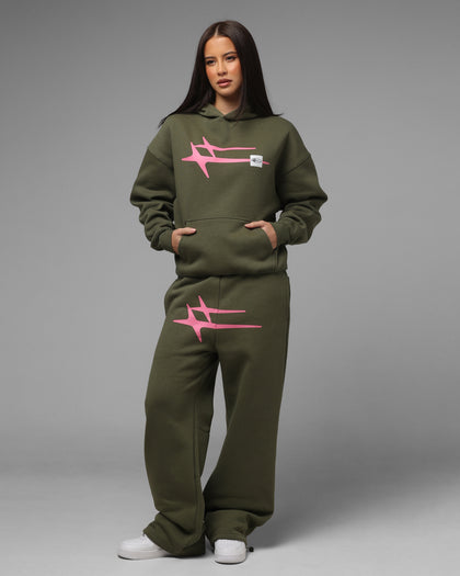 Loiter Hybrid Sweatpants Olive/Pink