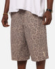 Playboy All Over Print Shorts Leopard Beige