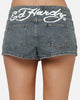 Ed Hardy Women's Signature Mini Shorts Mid Blue