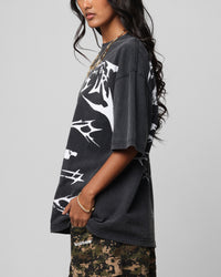 Loiter Metal Stacked Vintage T-Shirt Vintage Black