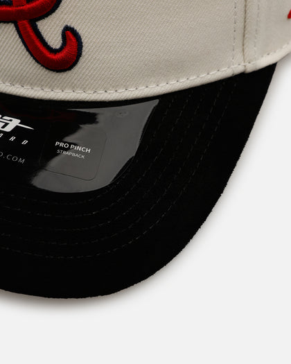 Pro Standard Atlanta Braves 'Signature Suede' Pro Pinch Strapback Off White/Black