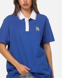 Bleacher Athletic Canterbury-Bankstown Bulldogs NRL Adult Golf Polo T-Shirt Blue