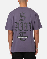 Saint Morta Gothic Stack T-Shirt Purple