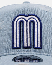 New Era Mexico National Baseball Team 'Distressed Denim' 9FORTY A-Frame Snapback Light Wash Denim