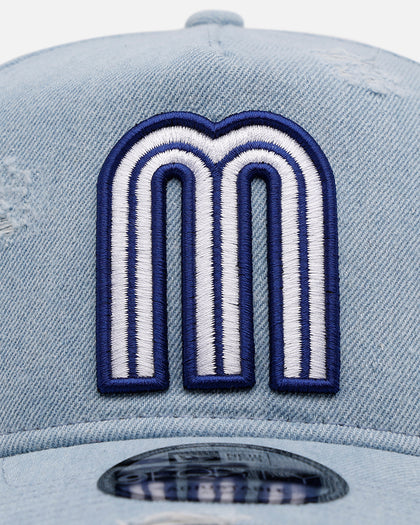 New Era Mexico National Baseball Team 'Distressed Denim' 9FORTY A-Frame Snapback Light Wash Denim