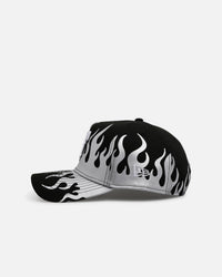 New Era Texas Rangers 'Metallic Flames' 9FORTY A-Frame Snapback Black/Silver
