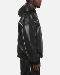 Carré Velocity Vegan Leather Bomber Jacket Black