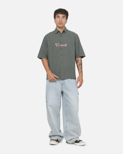 Vouseti Full Court Button Up Shirt Money Green Plaid
