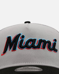 New Era Miami Marlins 'Away Greys' 9FORTY A-Frame Snapback Grey
