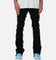 MNML X597 Distressed Skinny Flare Denim Jeans Black