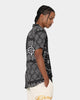 Carre Bandana Ultra Short Sleeve Button Up Shirt Black
