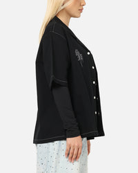 Saint Morta Fray Contrast Button Up Shirt Contrast Black
