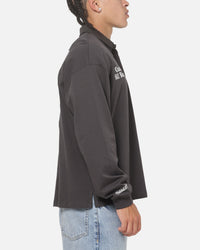 Mitchell & Ness All Blacks Rugby Long Sleeve Polo Shirt Washed Black