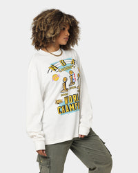 Mitchell & Ness Women's Los Angeles Lakers Three-Peat Long Sleeve T-Shirt Vintage White