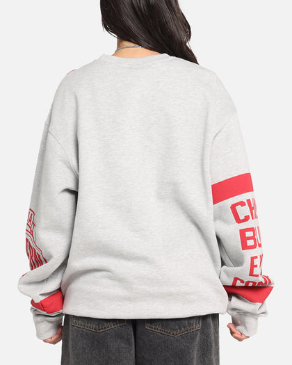 Mitchell & Ness Chicago Bulls Letterform Crewneck Grey Marle/Official Team Color