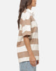 Vouseti Post Game Polo Shirt Latte White Stripe