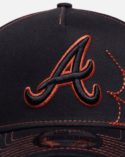 New Era Atlanta Braves 'Spider Web' 9FORTY A-Frame Snapback Black/Orange