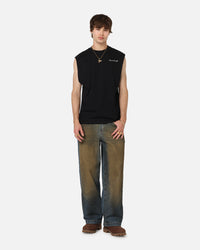 Saint Morta Scription Oversized Muscle T-Shirt Black
