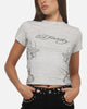 Ed Hardy Women's Side Tattoo Baby T-Shirt Grey Marle