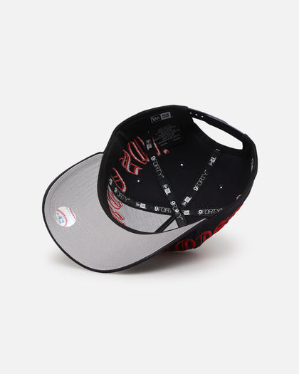 New Era Boston Red Sox 'Gothic Script' 9FORTY A-Frame Snapback Scarlet/Navy