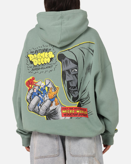 73Studio Marvel Fantastic Four Doctor Doom Villain Hoodie Washed Green
