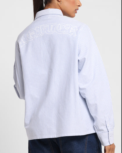 Loiter Chopper Long Sleeve Shirt Blue/White