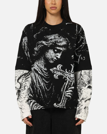 Saint Morta Crossbearer Layer Long Sleeve T-Shirt Vintage Black