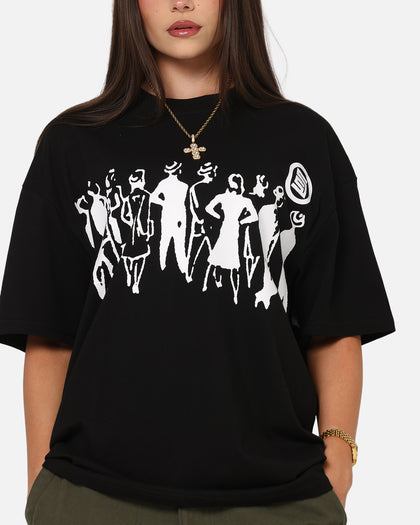 S Double People Stripe T-Shirt Black