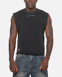 Saint Morta Saints Marked Cut Off Muscle T-Shirt Washed Black