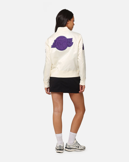 Pro Standard Women's Los Angeles Lakers Triple Tonal Satin Jacket Eggshell