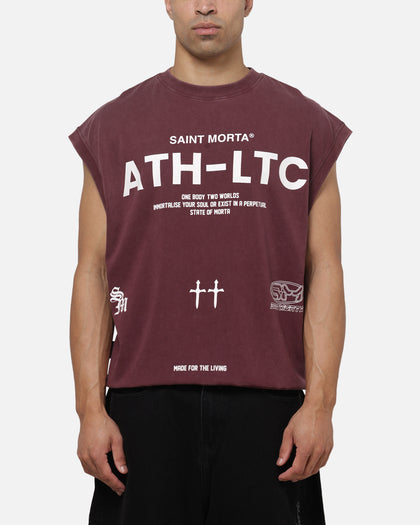 Saint Morta Athletc Cut Off Sweat T-Shirt Pigment Washed