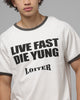 Loiter Live Fast Ringer T-Shirt Off White