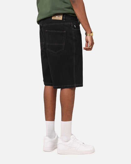 S Double Denim Standard Shorts Black Wash