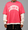 Loiter Impact Long Sleeve T-Shirt Washed Pink/White