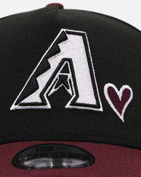 New Era Arizona Diamondbacks 'Burgundy Hearts' 9FORTY A-Frame Snapback Black/Maroon