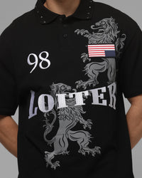 Loiter United Polo T-Shirt Black