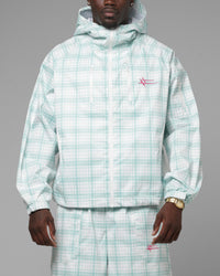 Loiter Ultra Hybrid Windbreaker Jacket Green Plaid