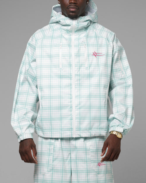 Loiter Ultra Hybrid Windbreaker Jacket Green Plaid