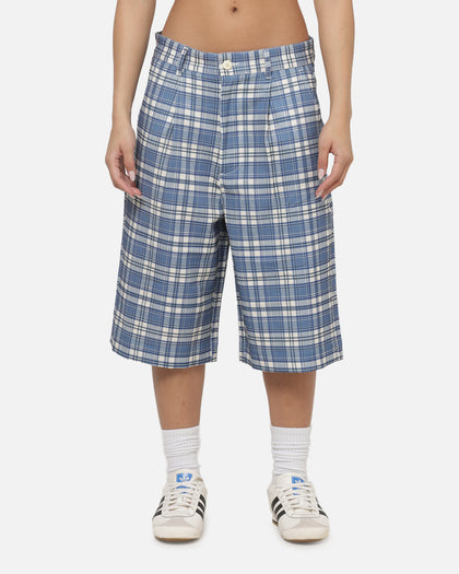 Carre Heritage Pleated Shorts Blue-plaid